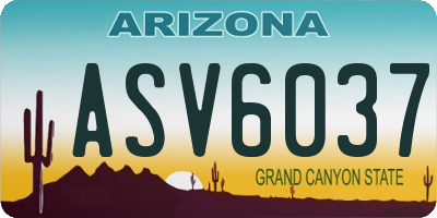 AZ license plate ASV6037