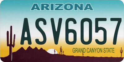 AZ license plate ASV6057