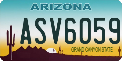 AZ license plate ASV6059
