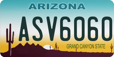 AZ license plate ASV6060