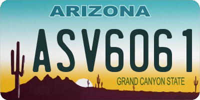 AZ license plate ASV6061
