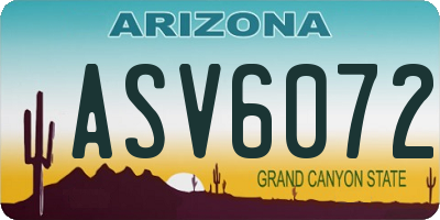 AZ license plate ASV6072