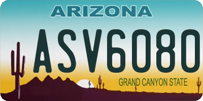 AZ license plate ASV6080