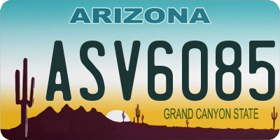 AZ license plate ASV6085