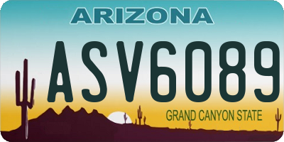 AZ license plate ASV6089
