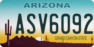 AZ license plate ASV6092