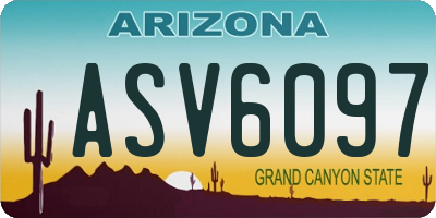 AZ license plate ASV6097