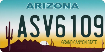 AZ license plate ASV6109