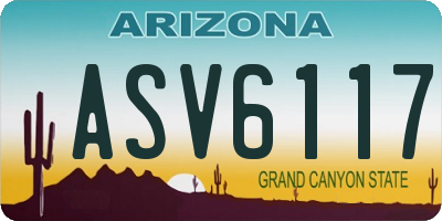 AZ license plate ASV6117