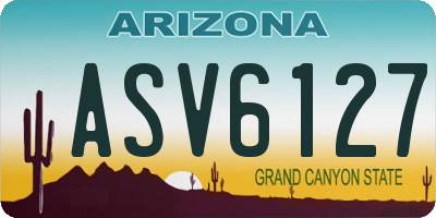 AZ license plate ASV6127