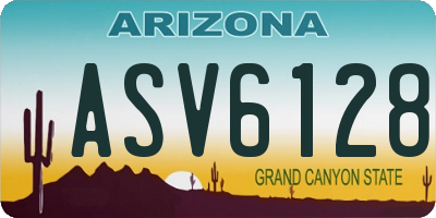 AZ license plate ASV6128
