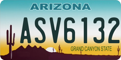 AZ license plate ASV6132