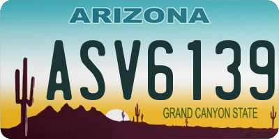 AZ license plate ASV6139