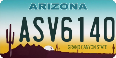 AZ license plate ASV6140