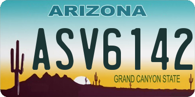 AZ license plate ASV6142