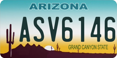 AZ license plate ASV6146