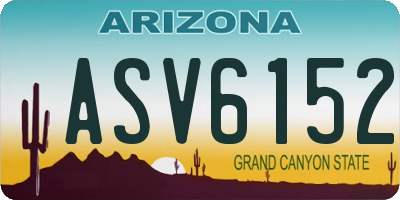 AZ license plate ASV6152