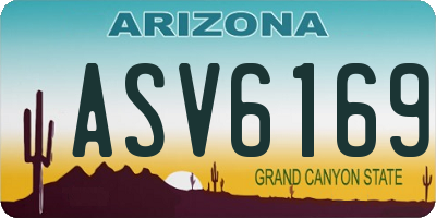 AZ license plate ASV6169