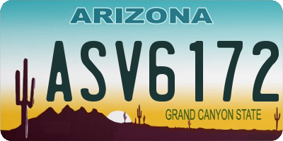 AZ license plate ASV6172