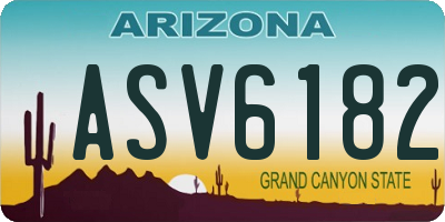 AZ license plate ASV6182