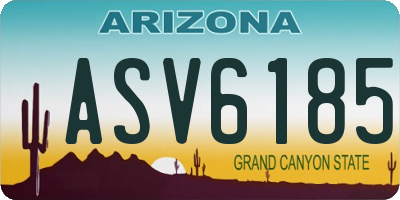 AZ license plate ASV6185