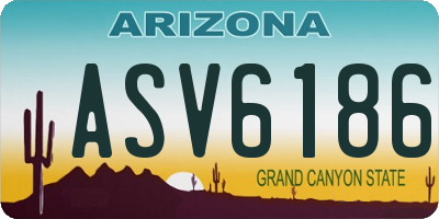 AZ license plate ASV6186