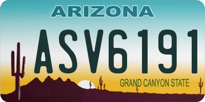 AZ license plate ASV6191