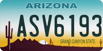 AZ license plate ASV6193