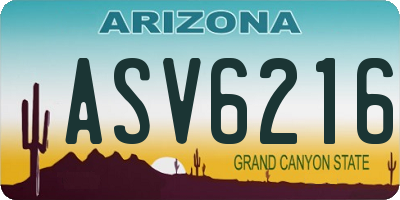 AZ license plate ASV6216