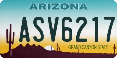 AZ license plate ASV6217