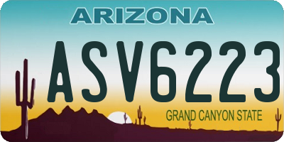 AZ license plate ASV6223