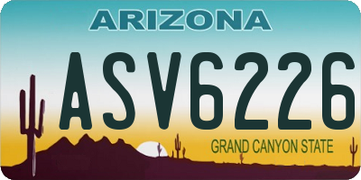 AZ license plate ASV6226