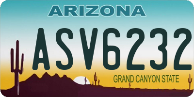 AZ license plate ASV6232