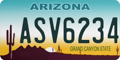 AZ license plate ASV6234