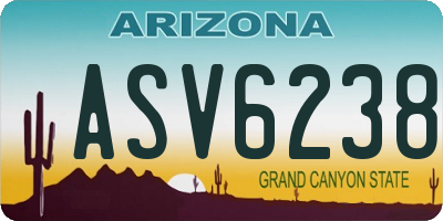 AZ license plate ASV6238