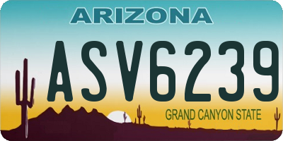 AZ license plate ASV6239