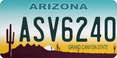 AZ license plate ASV6240