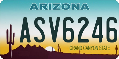 AZ license plate ASV6246