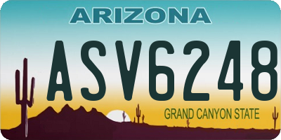 AZ license plate ASV6248