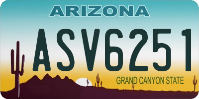 AZ license plate ASV6251