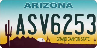 AZ license plate ASV6253