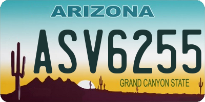 AZ license plate ASV6255