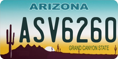 AZ license plate ASV6260