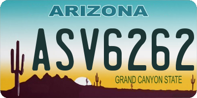 AZ license plate ASV6262