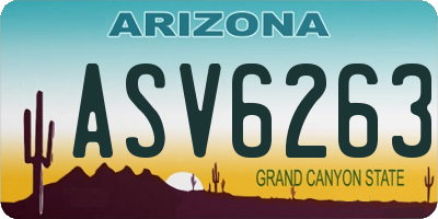 AZ license plate ASV6263