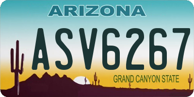 AZ license plate ASV6267