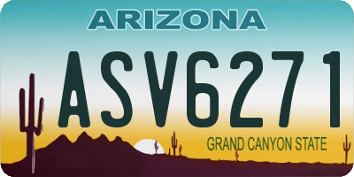 AZ license plate ASV6271