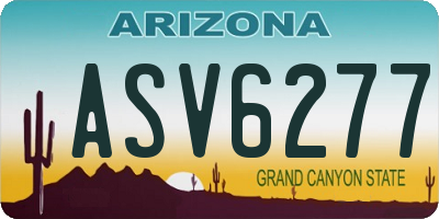 AZ license plate ASV6277