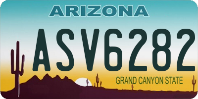 AZ license plate ASV6282