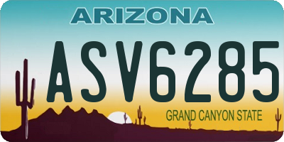 AZ license plate ASV6285